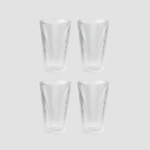 Crinkle 12oz Glass Tumbler Set of 4